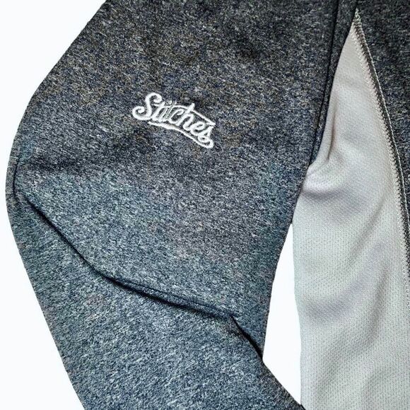 Stitches New York Yankees Quarter Zip Pullover in Blue Heather/Grey Women’s S - Picture 5 of 9